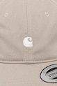 Бавовняна бейсболка Carhartt WIP Madison Logo Cap I023750.2V4XX бежевий AW25