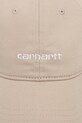 Pamučna kapa sa šiltom Carhartt WIP Canvas Script Cap I028876.2W1XX bež AW25