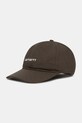 Carhartt WIP czapka z daszkiem bawełniana Canvas Script Cap bawełna zielony I028876.3CDXX