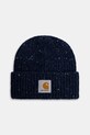 Carhartt WIP pălărie din amestec de lână Anglistic Beanie melanj bleumarin I013193.3ATXX