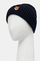 Maison Kitsuné cotton beanie Fox Head PM06111KT1140 navy AW25