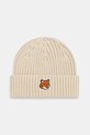Maison Kitsuné czapka bawełniana Fox Head bawełna beżowy PM06111KT1140