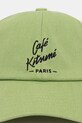Café Kitsuné czapka z daszkiem bawełniana CKNU06102WW0096 zielony AW25