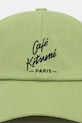 Café Kitsuné czapka z daszkiem bawełniana CKNU06102WW0096 zielony AW25