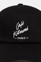 Café Kitsuné czapka z daszkiem bawełniana CKNU06102WW0096 czarny AW25
