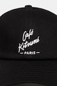 Café Kitsuné czapka z daszkiem bawełniana CKNU06102WW0096 czarny AW25