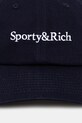 Sporty & Rich czapka z daszkiem bawełniana Serif Logo AC07964300BL106 granatowy AW25