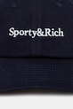 Sporty & Rich czapka z daszkiem bawełniana Serif Logo AC07964300BL106 granatowy AW25