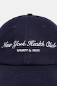 Sporty & Rich czapka z daszkiem bawełniana NY Health Club AC07966043BL106 granatowy AW25