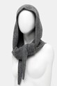 GANNI kaptur z dodatkiem wełny Soft Wool Balaclava A6475 szary AW25
