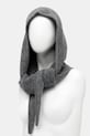 GANNI kaptur z dodatkiem wełny Soft Wool Balaclava A6475 szary AW25
