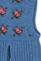 Dziewczynka Konges Sløjd kominiarka z dodatkiem wełny BELOU KNIT BALACLAVA KS103710.9BYA niebieski