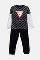 Детский хлопковый спортивный костюм Guess узор голубой N5YG00.K8HM4.9BYA