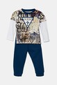 Детский хлопковый спортивный костюм Guess узор голубой N5YG00.K8HM4.9BYA