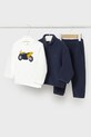 Mayoral komplet dresowy niemowlęcy 3-pack z elastanem granatowy 2837.3C.Baby.9BYA
