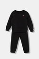 Levi's komplet dresowy niemowlęcy HOODIE & JOGGER SET dzianina czarny 6EP012