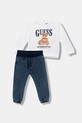 Guess komplet bawełniany niemowlęcy wzorzyste biały I5BG01.KAD74.9BYA