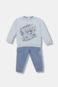 Guess komplet dresowy bawełniany niemowlęcy nadruk niebieski I5BG12.KAD74.9BYA