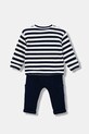 United Colors of Benetton set de bumbac pentru bebeluși 3FQYAK01A.W.seasonal bleumarin AW25