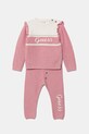 Guess komplet bawełniany niemowlęcy aplikacja różowy A5YG13.Z3FK1.9BYA