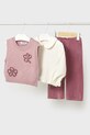 Mayoral set per bambini tessuto elasticizzato rosa 2596.4G.Baby.9BYA