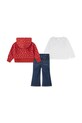 Levi's komplet niemowlęcy 3 PC FZ TEE & JEANS SET 1EP010 różowy AW25