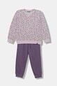 Детский хлопковый спортивный костюм United Colors of Benetton 2 шт узор фиолетовой 3YWXGK00R.G.P.seasonal