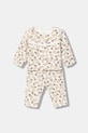 Βρεφικό σετ με βαμβάκι United Colors of Benetton 2-pack λεπτό μοτίβο μπεζ 3EOAAK01E.W.Seasonal