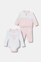 Guess komplet niemowlęcy 3-pack wzorzyste różowy H4YW00.KA6W4.9BYA