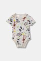 Guess komplet bawełniany niemowlęcy 3-pack H5YW15.KAE14.9BYA beżowy AW25