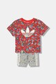 Детски комплект adidas Originals надпис червен JV7721
