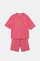 Pamučna dječja trenirka adidas Originals natpis roza KA0222
