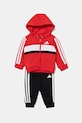 Παιδικό σετ φόρμας adidas πλεκτό ύφασμα κόκκινο KC6003