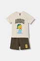 Otroški bombažen komplet adidas Pletenina zelena JL9174