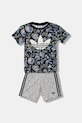 Otroški bombažen komplet adidas Originals Potisk mornarsko modra JY3017