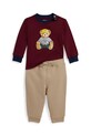 Βρεφική φόρμα Polo Ralph Lauren πλεκτό ύφασμα μπορντό 320980929001