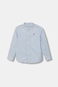 Παιδικό βαμβακερό πουκάμισο United Colors of Benetton μακρύ μπλε 54AZCQ00R.G.Reprop.9BYA
