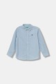 Παιδικό βαμβακερό πουκάμισο United Colors of Benetton μακρύ μπλε 54AZGQ00J.P.Reprop.9BYA