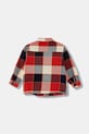 Παιδικό βαμβακερό πουκάμισο United Colors of Benetton 5LQHGQ02S.P.seasonal κόκκινο AW25