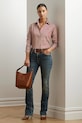Ρούχα Βαμβακερό πουκάμισο Lauren Ralph Lauren 200970780 κόκκινο