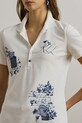 Bavlnené polo tričko Lauren Ralph Lauren biela 200971073