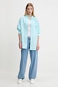 Košeľa Tommy Jeans DW0DW20988 tyrkysová AW25