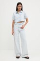 Košulja s pamukom Tommy Jeans DW0DW21072 plava AW25