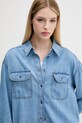 Βαμβακερό πουκάμισο Tommy Jeans μπλε DW0DW21073