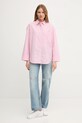 Βαμβακερό πουκάμισο Tommy Hilfiger WW0WW45892 ροζ AW25