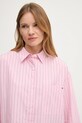 Βαμβακερό πουκάμισο Tommy Hilfiger ροζ WW0WW45892