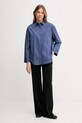Bombažna srajca Tommy Hilfiger WW0WW45892 mornarsko modra AW25