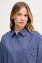 Bombažna srajca Tommy Hilfiger mornarsko modra WW0WW45892