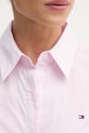 Tommy Hilfiger koszula damska bawełniana z elastanem WW0WW47169 fioletowy