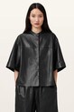 Δερμάτινο πουκάμισο AllSaints JENNA casual μαύρο W076PC